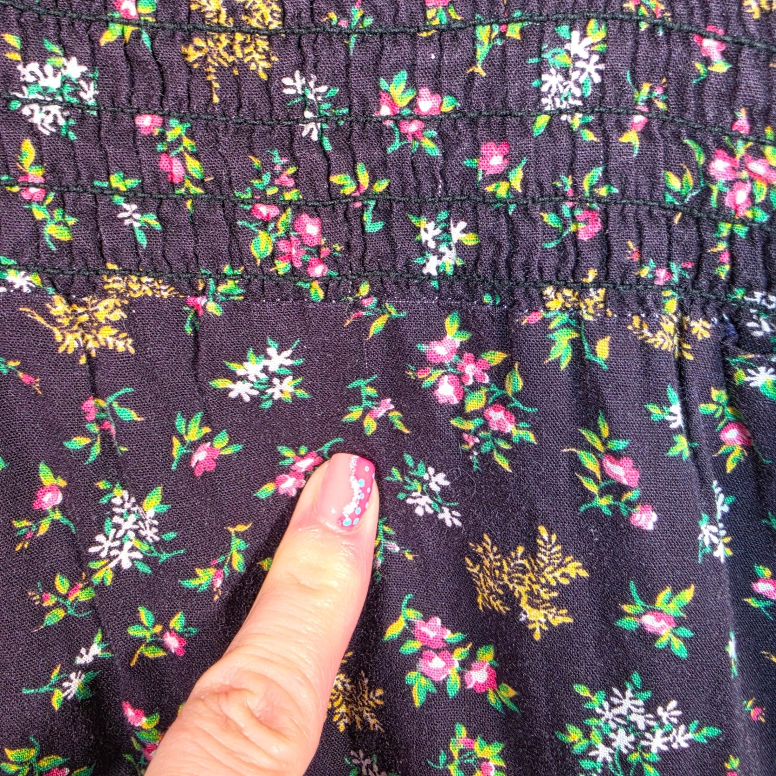 Vintage Newport Fashions Dress Women’s 5 Ditsy Floral Lace Cottagecore Prairie