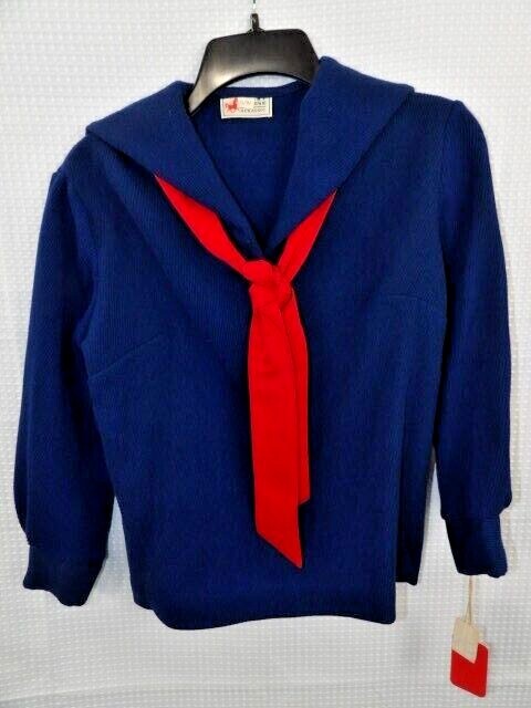Vintage Crazy Horse Sweater NWT Size 9/10 Union Made Blue w/Red Tie Union Made