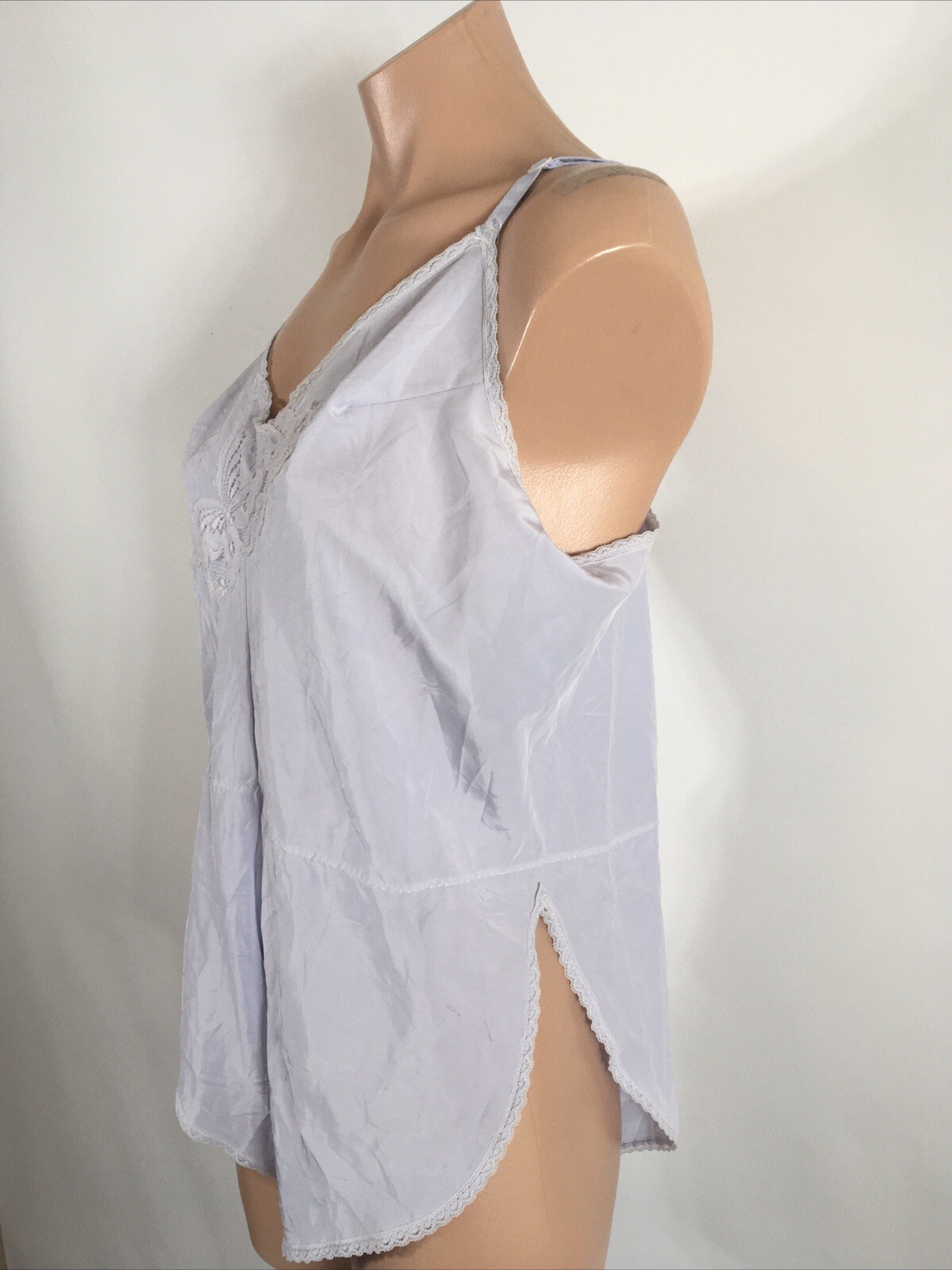 Vintage Teddi Lavander Romper Teddy 36 NWT Silky Butterflies Lace Lorraine USA