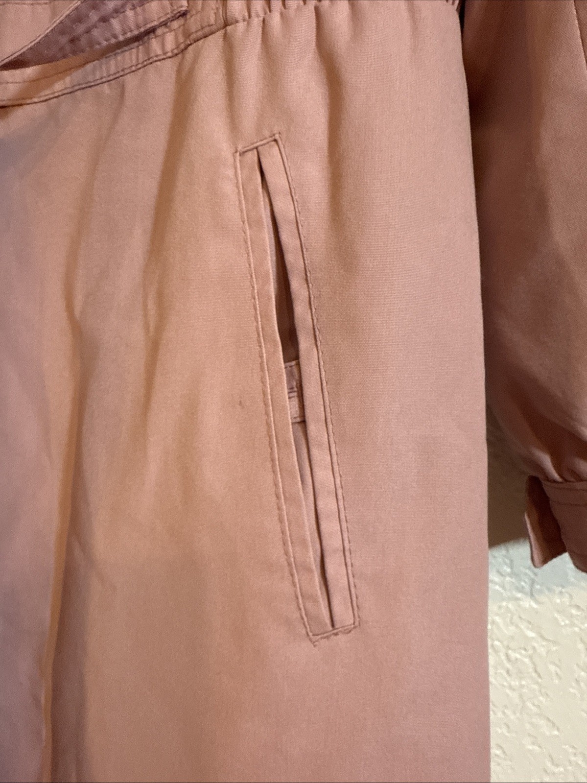 Vintage Windy Weather Dusty Rose Trench Coat Women’s M Pink Belted NWOT