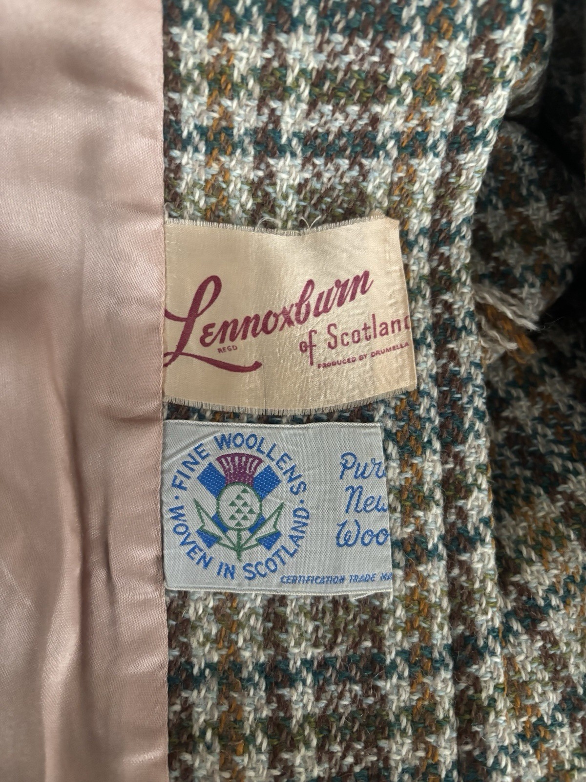 Vintage 1960’s Scottish Tweed Modest Proper Coat Lennoxburn Scotland S M Neutral