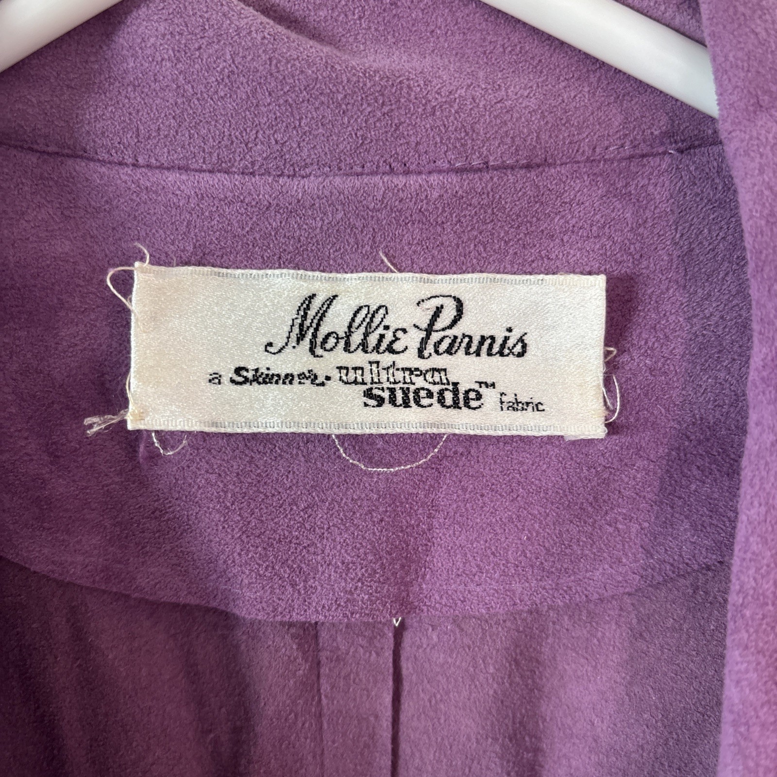 Vintage 70’s Mollie Parnis Purple Ultra Suede Trench Coat S/M