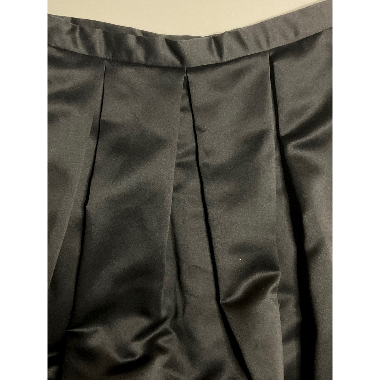 Vintage 90s Jordan Fashions Black Satin Velvet Pleated Maxi Skirt 13/14 Goth