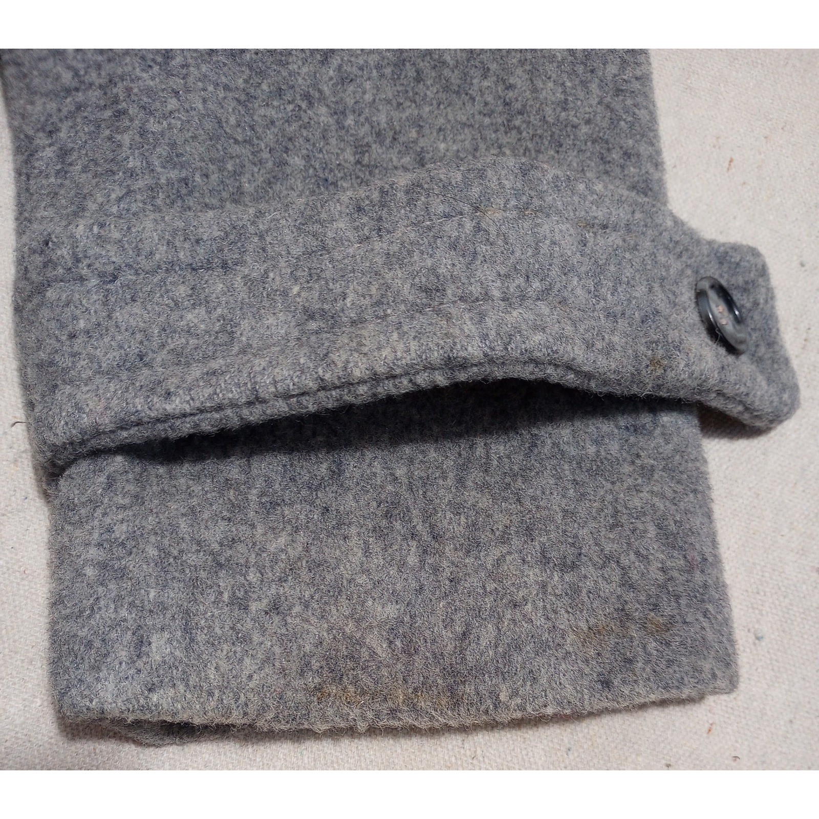 Vintage Top Flight Fashions Gray Wool Double Breasted Pea Coat Made in USA M