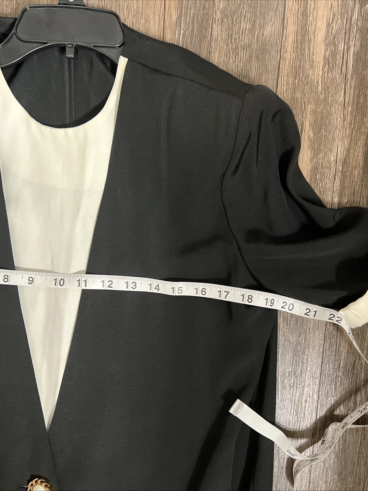 Vintage 80’s Drop Waist Office Midi Dress Petite 6 Black White Made USA