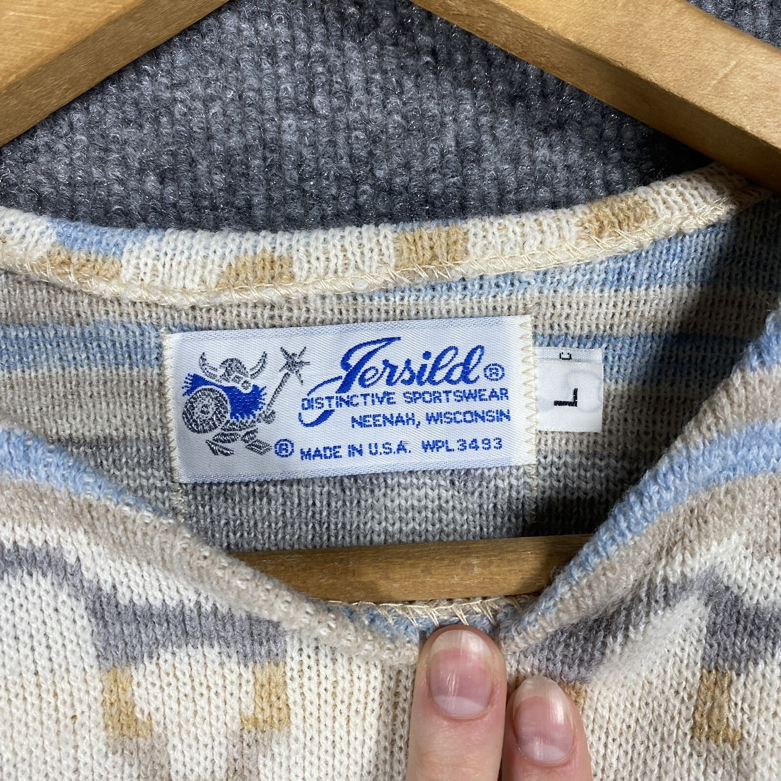 VINTAGE 60s Jersild Fair Isle Crewneck Sweater Women Size Large Nordic Acrylic