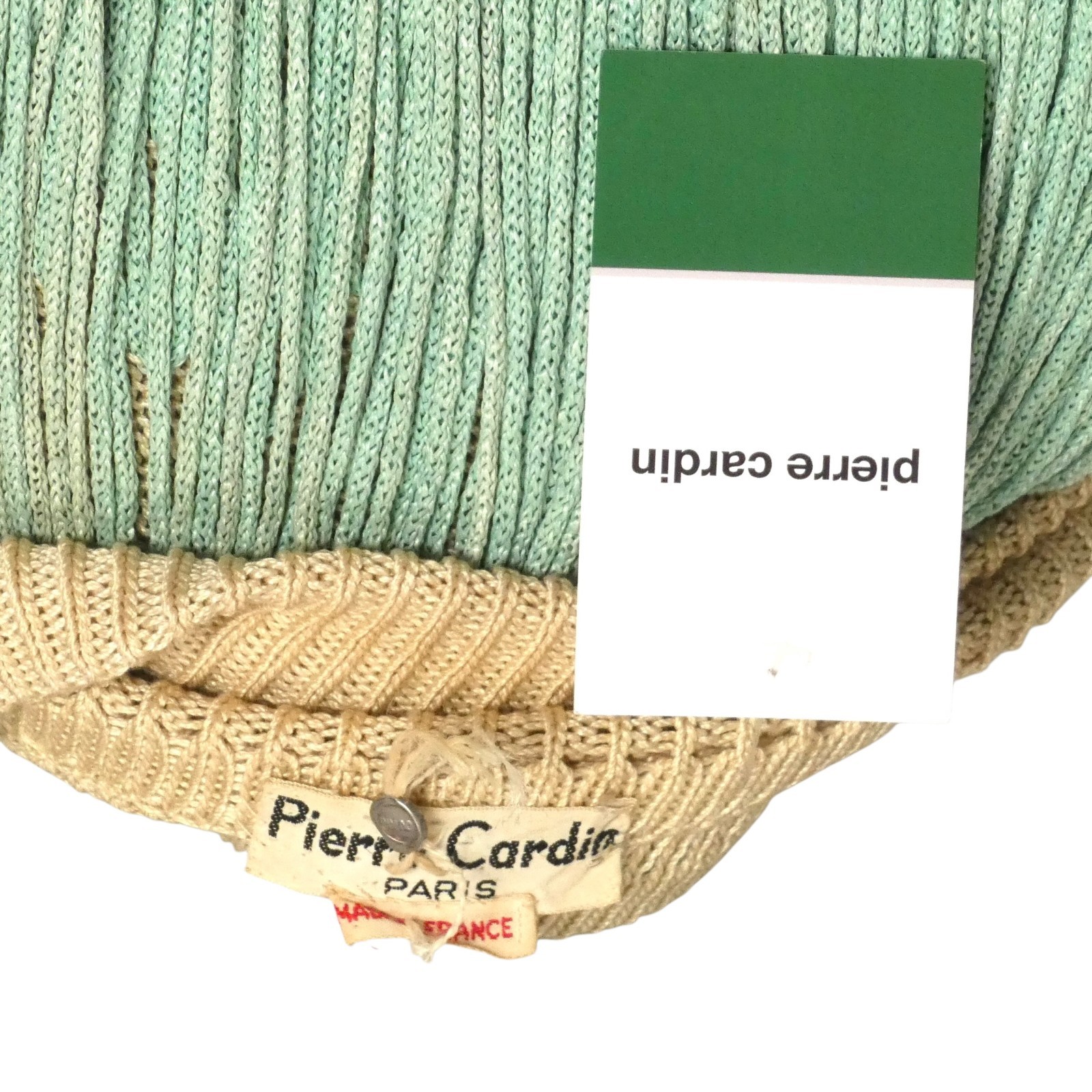 PIERRE CARDIN HAUTE COUTURE – 1973 Green Ombre Fringe Knit Ensemble, Size-4