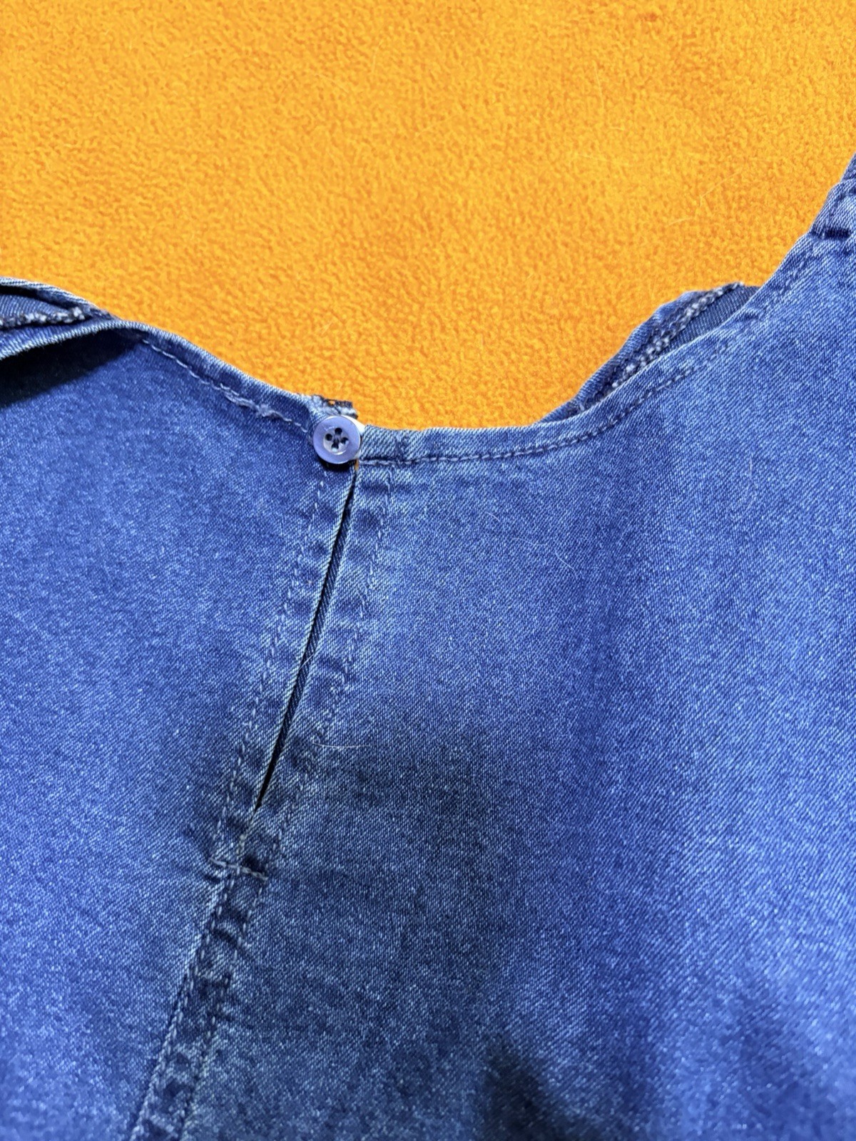 Adorable Vintage Y2K Stretch Denim Spaghetti Strap Shortie Sundresses Med-Lg