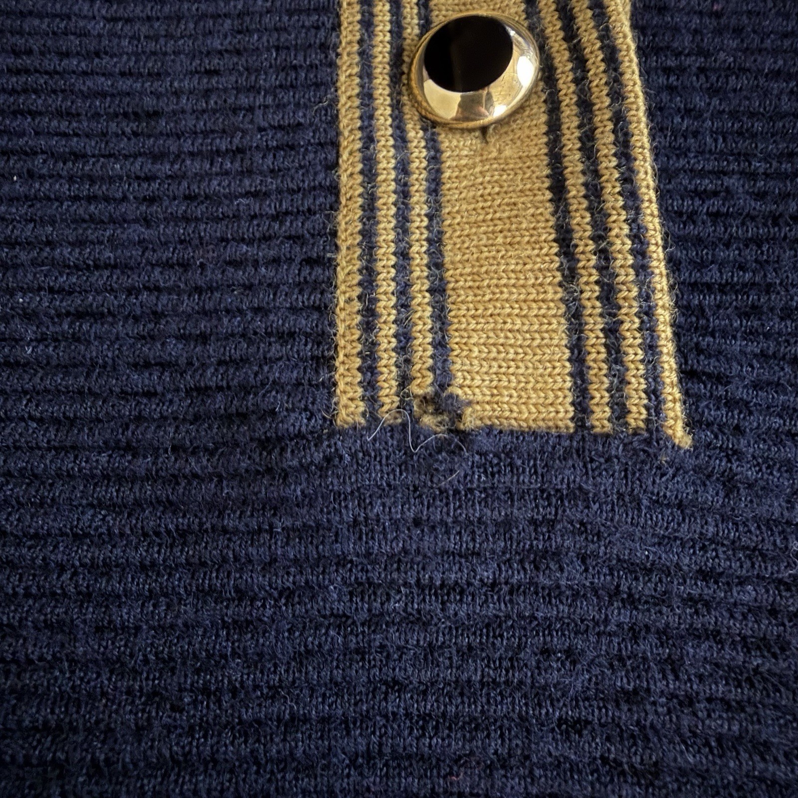 Vintage 80s Black Gold Wool Knit Sweater Dress Sz 44 S/M Preppy Old Money Italy