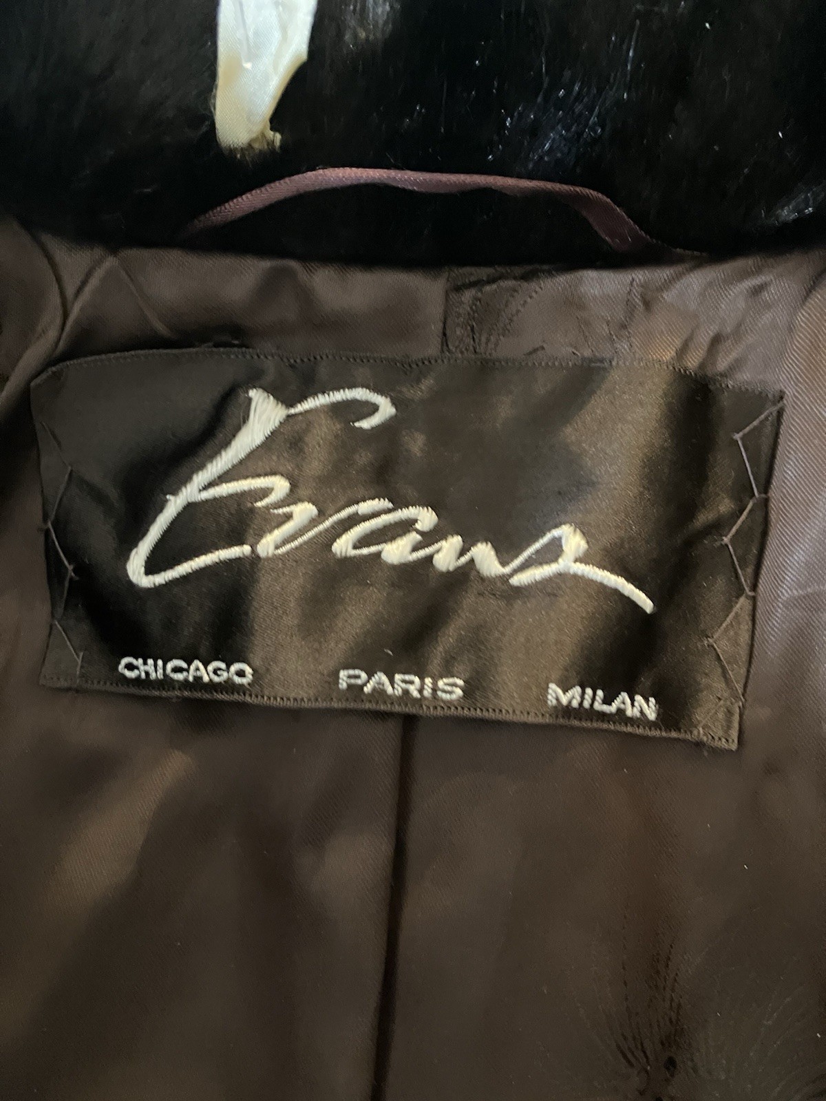 Vintage Evan’s Fur Chicago Tissavel Faux Fur Brown Made In Netherlands