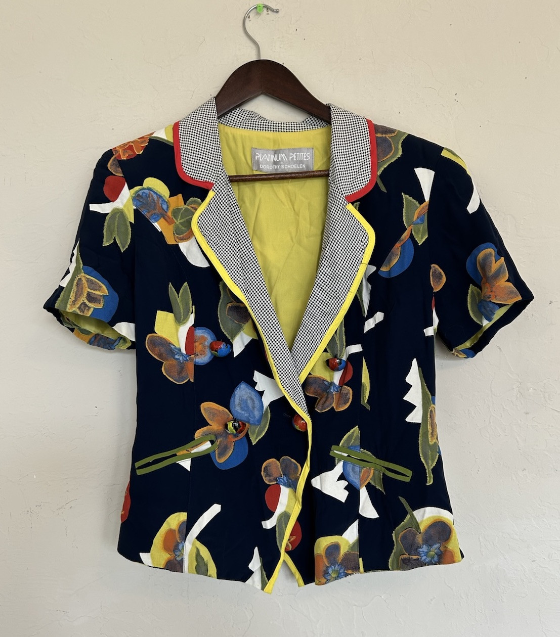 Vintage Platinum Dorothy Schoelen Skirt Jacket Set 10 M Artsy Colorful Retro NWT
