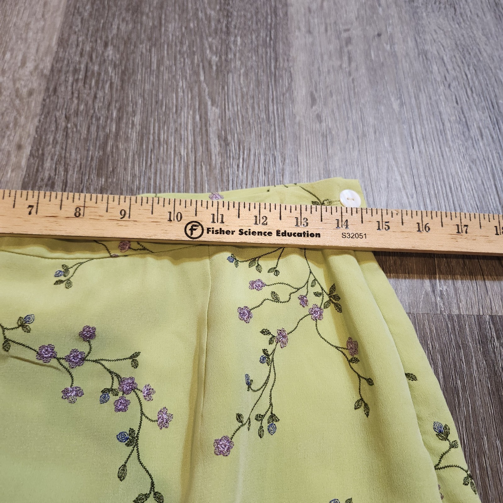 Rena Rowan Essentials 100% Silk Floral Embroidered Pencil Skirt 10 Cottagecore