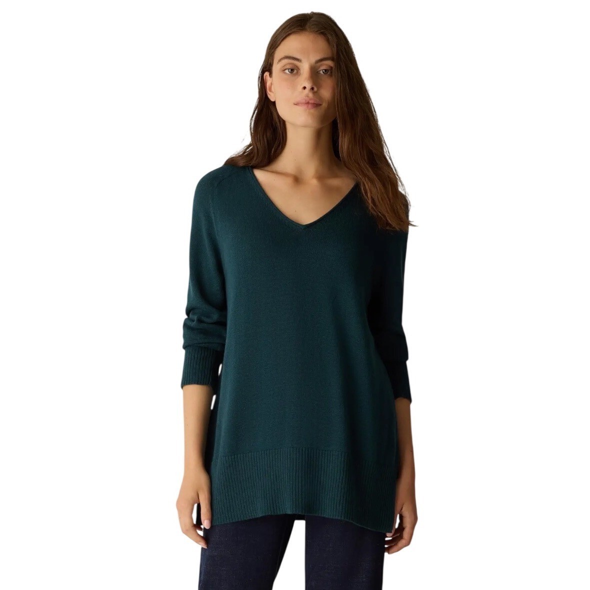 Eileen Fisher Peruvian Organic Cotton V-Neck Sweater NWOT $198 XXS
