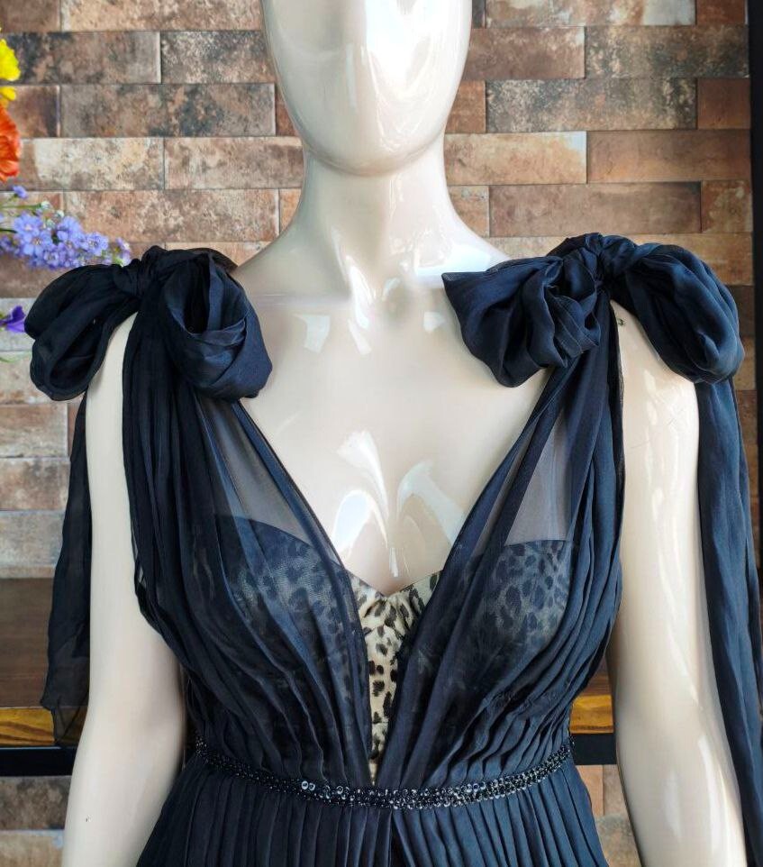 Vintage Silk Layered Evening Dress on Leopard Base Collection 2008 Size 1