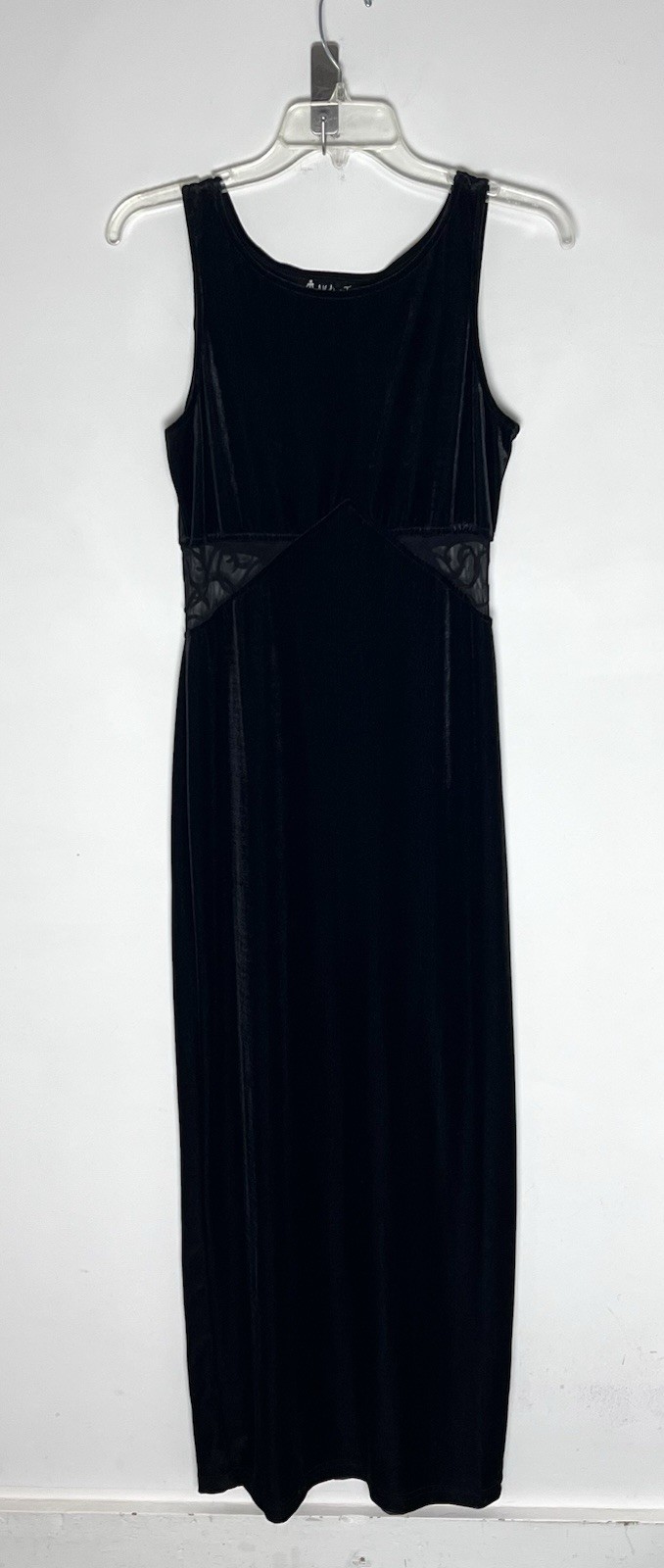 Vintage 90’s Velvet Maxi Dress Mesh Cut out Grunge Whimsigoth Medium