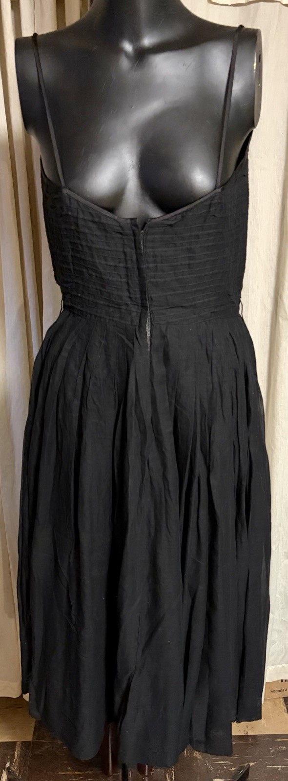 Women’s 1980s Neiman Marcus Layered Cotton Party Dress Spaghetti Straps Size M
