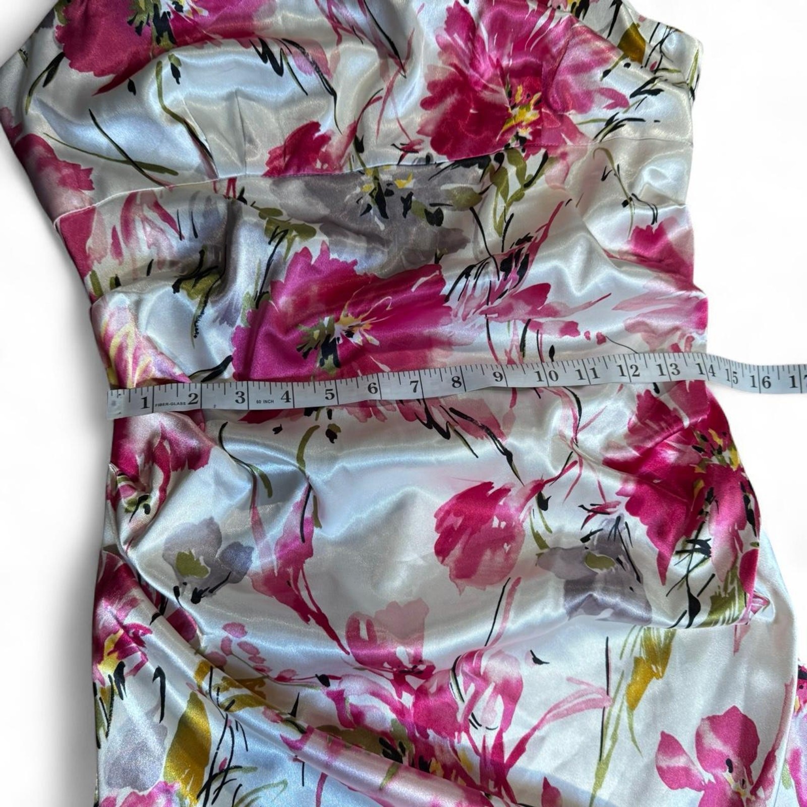 Y2k whimsical fairy elegant pink & white floral cocktail dress womens sz 14