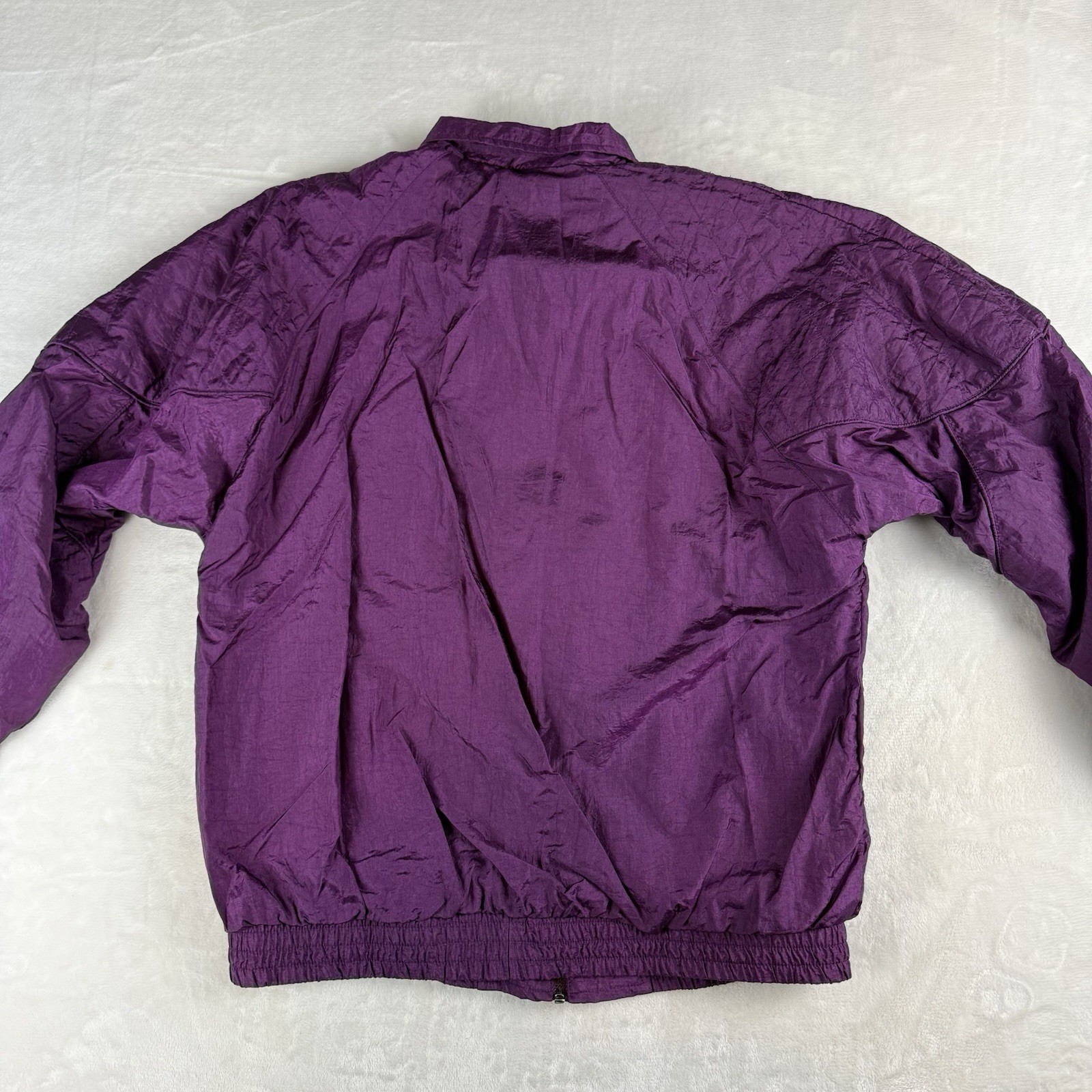 Vtg 90s Nylon Windbreaker Track Suit Set Womens M Purple Bold Spirit Retro Chic