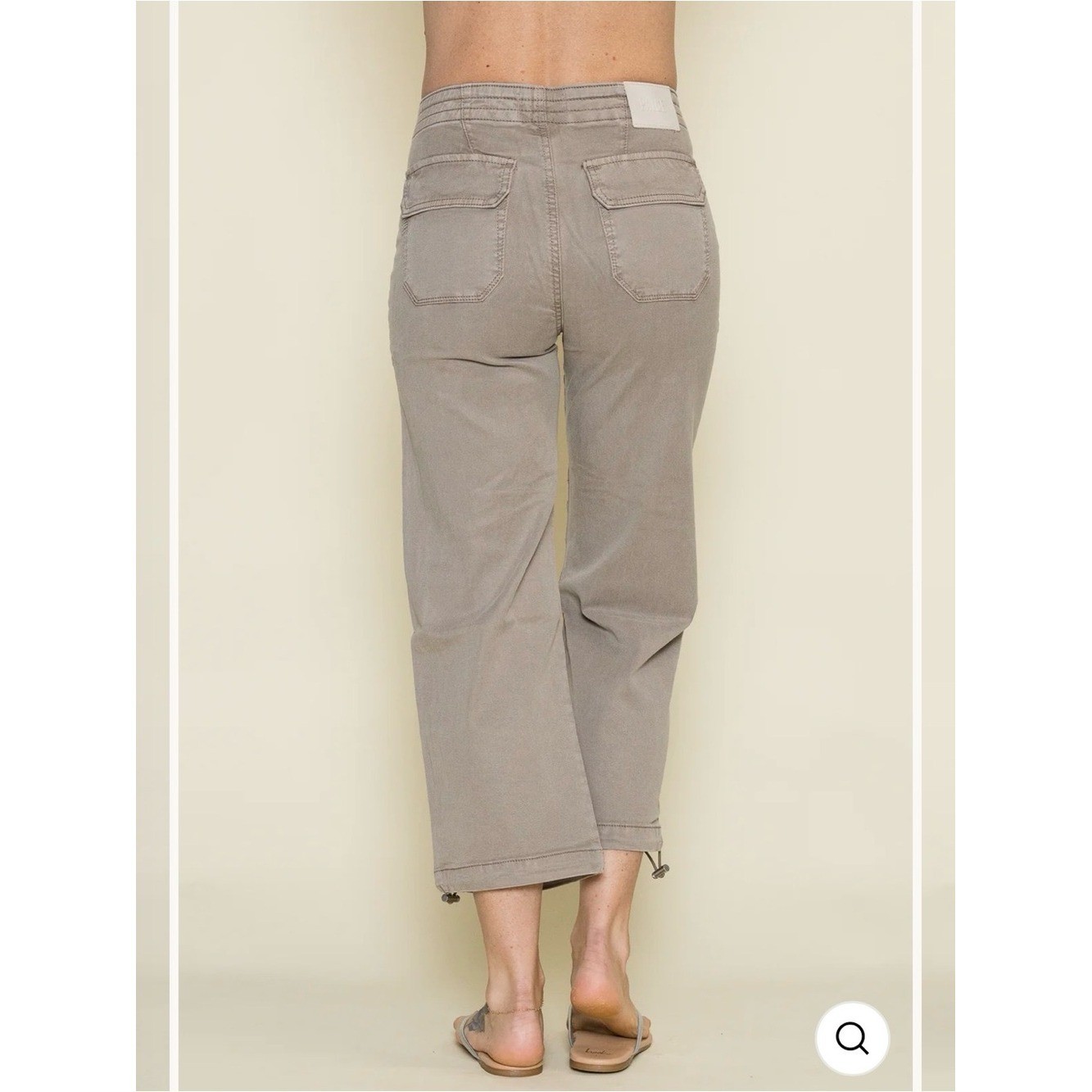 PAIGE womens Reid Jogger Vintage Moss Taupe Jogger Cropped Jean 28
