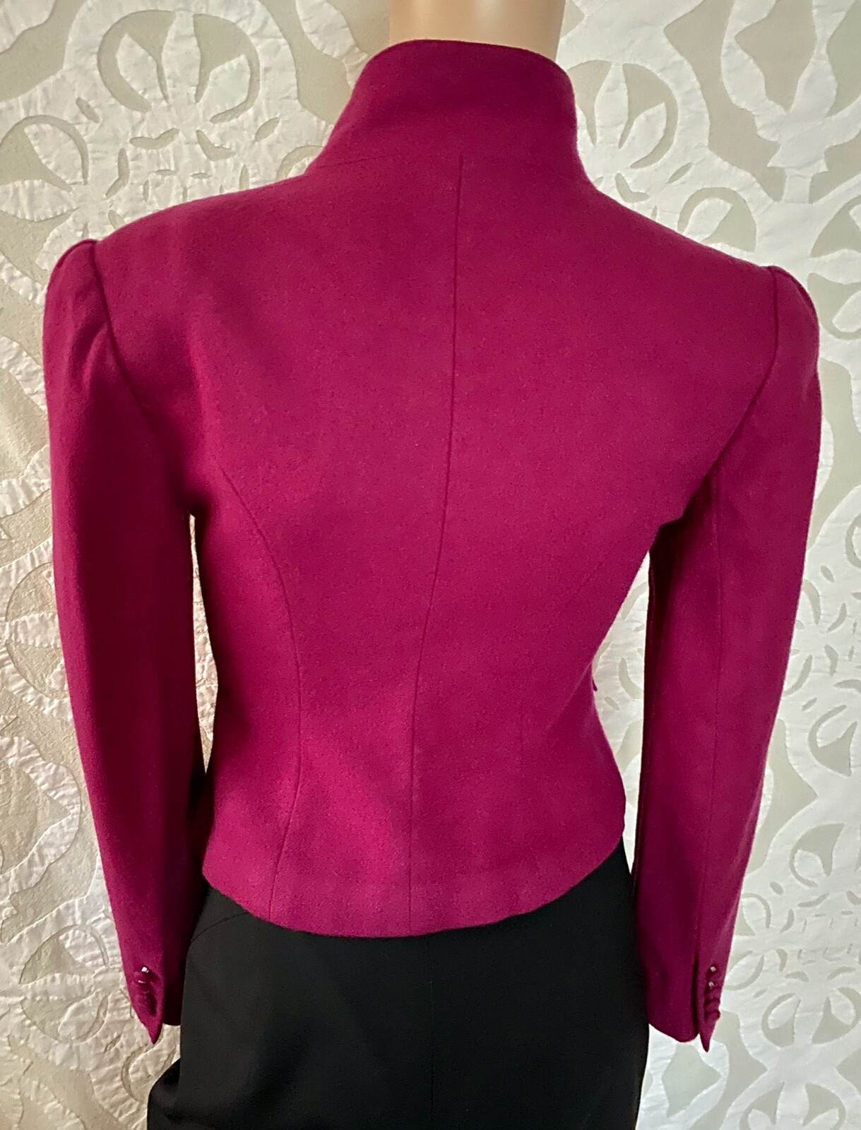 VTG Fitted Wool Jacket | Tailored by Handmacher | Covered Buttons| Petite | Pink