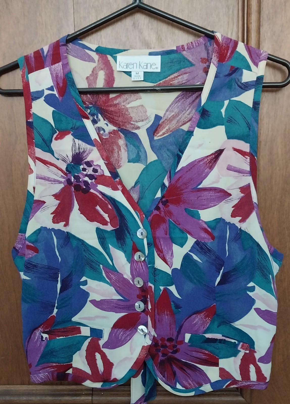 Gorgeous Vintage Colorful Vest,Karen Kane Size M,Excellent Condition