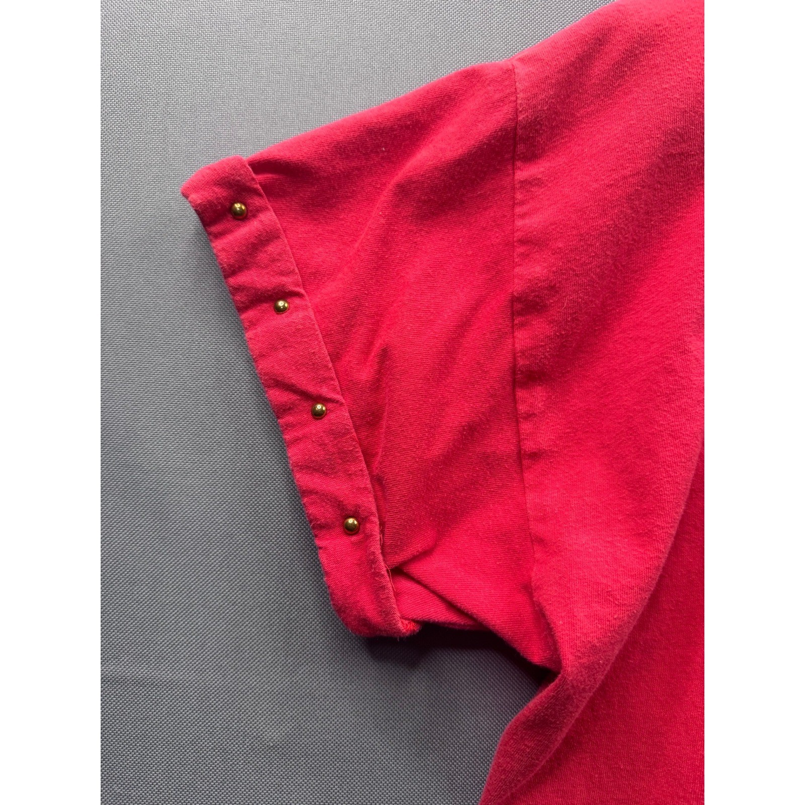 Fast Fashion of California Vintage Hot Pink Studded Charm Embellished Tee OS