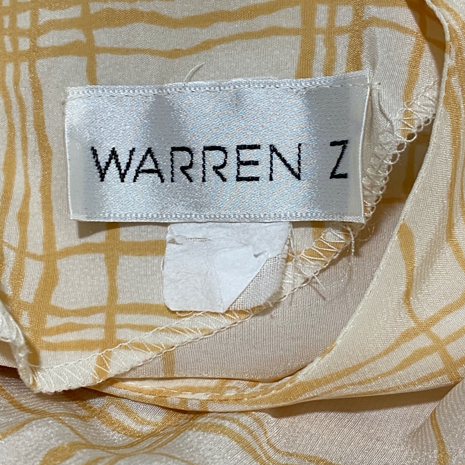 Vintage Warren Z Skirt Set Women’s 12 Beige Ivory Button Tie Back Midi Top Skirt