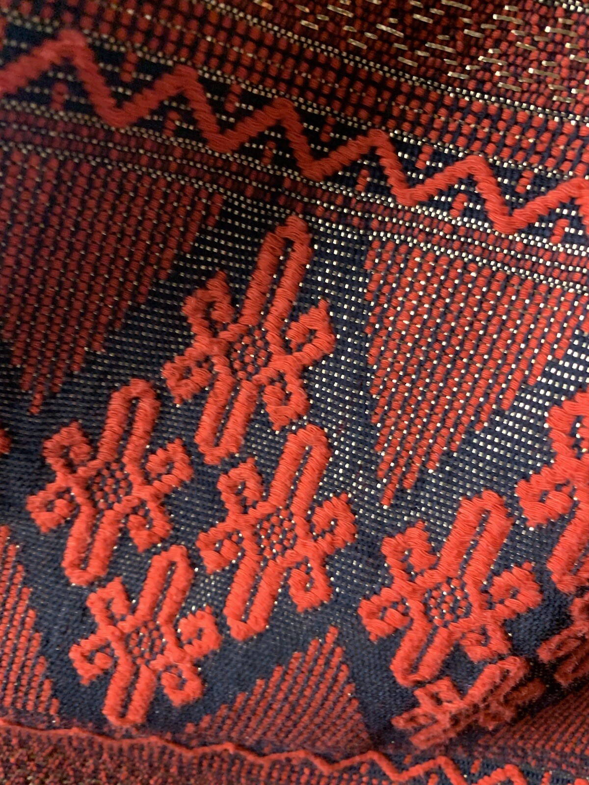 Vintage Hand Woven Mayan Cotton Skirt 50s 60s