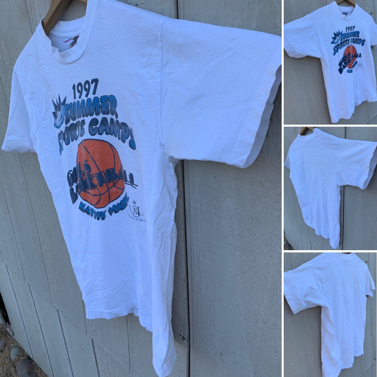 Vtg 1997 Summer Sports Camps Girls Basketball University of San Diego t-shirt M