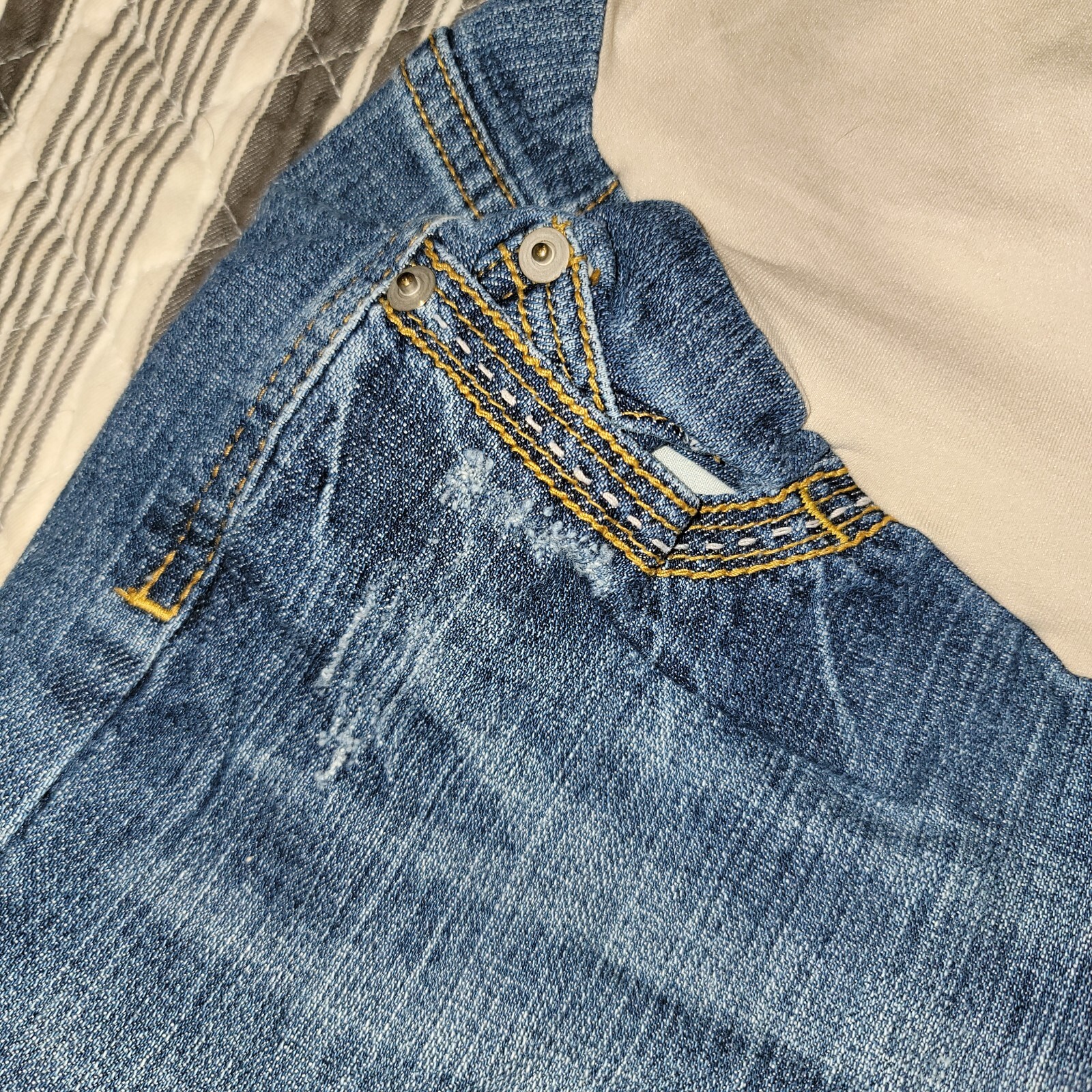 Y2k Get Used by Lexi Maternity Vintage Jean Distressed Shorts Sz Large T44