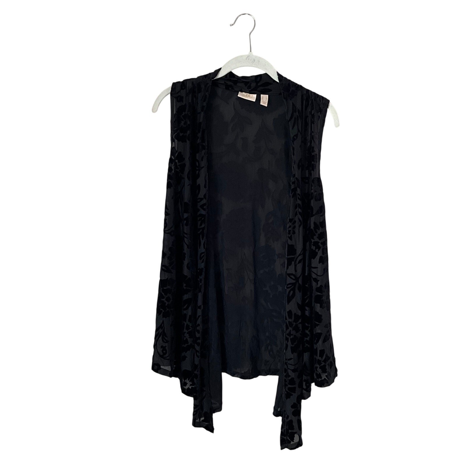 Logo Lavish Black Floral Velvet Duster: 90s, Y2K