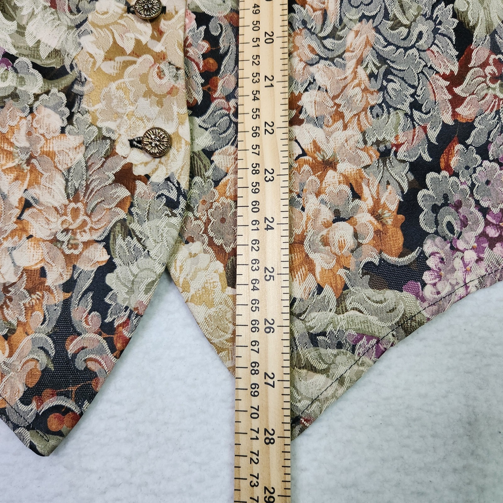Vintage 90s Anxiety Floral Woven Tapestry Vest Women XXL Cottagecore Made In USA