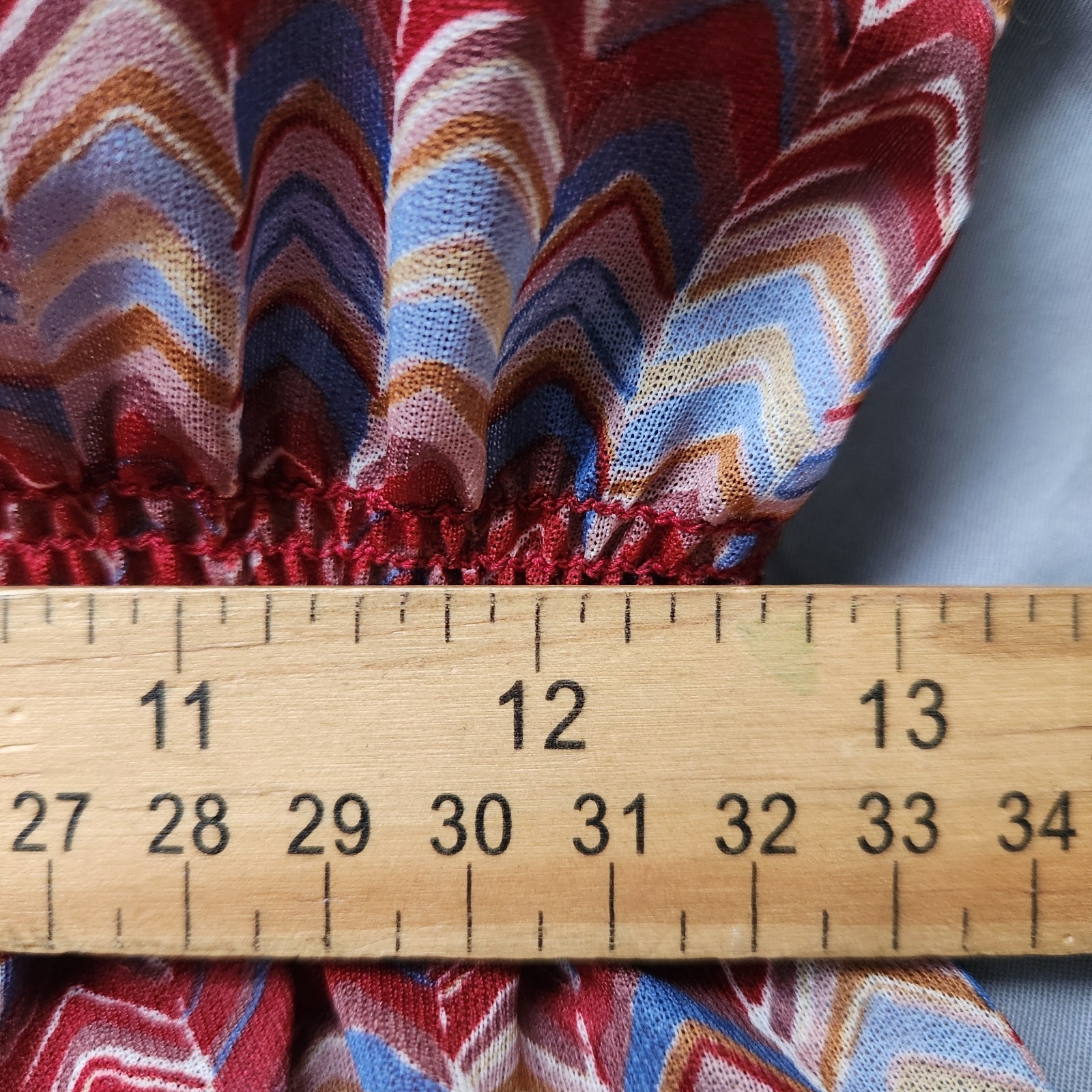Vintage Strait Line Dress Rockabilly Chevron Striped Multicolor Sheer Ruffle