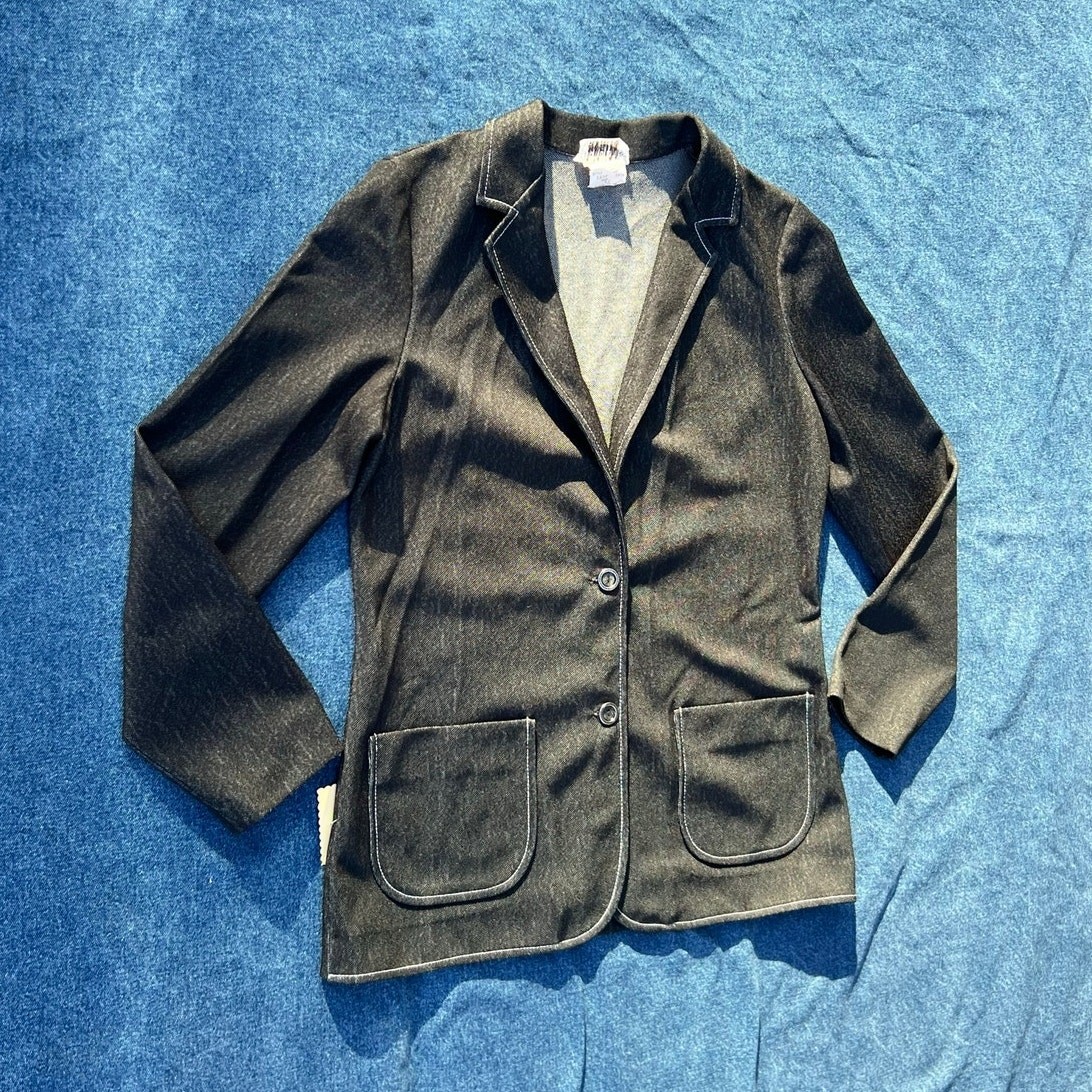 70s KoKo Knits denim blazer suitcoat jacket