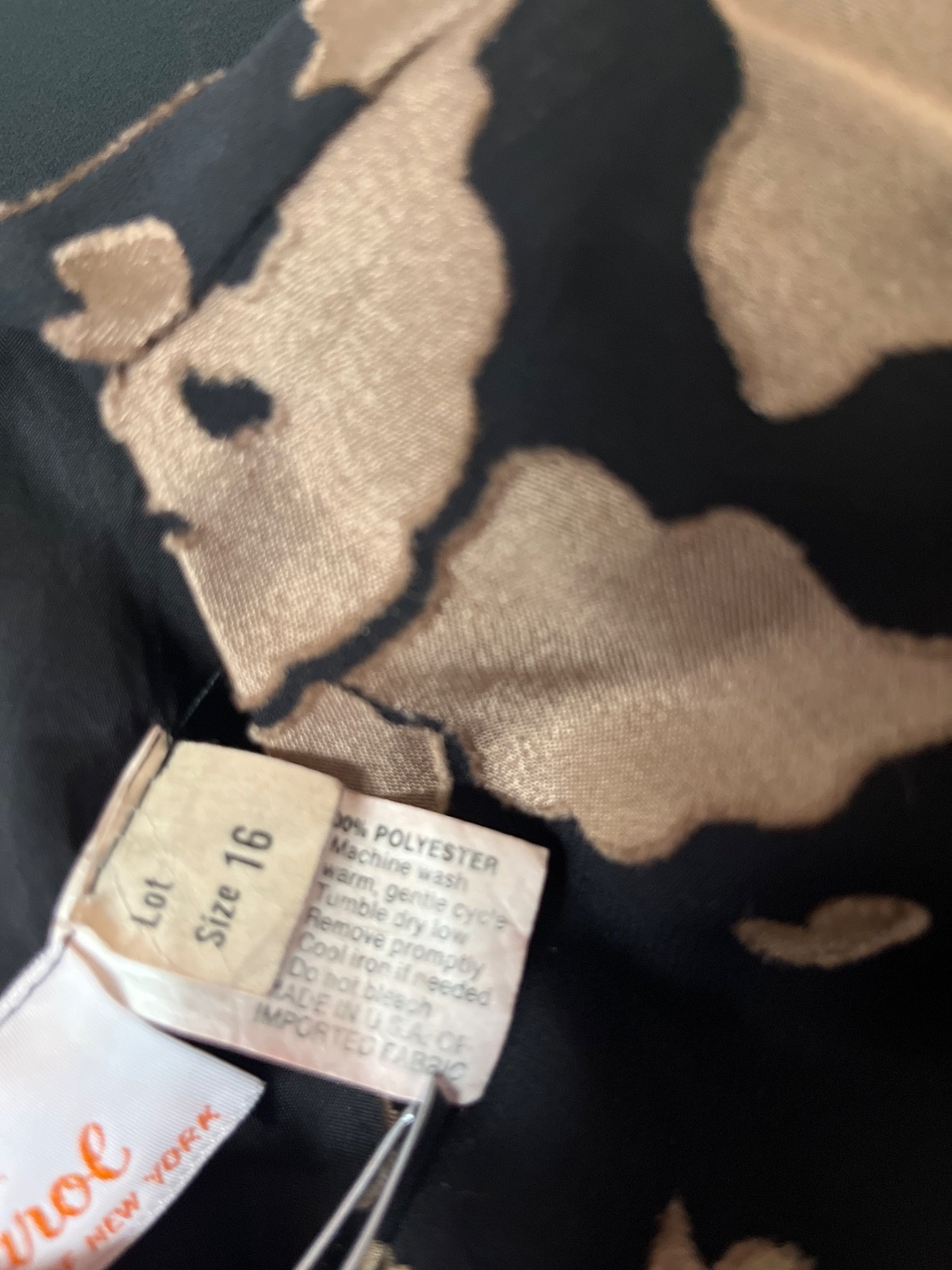 Vintage Dress by Lady Carol of New York size 16 Bronze Floral