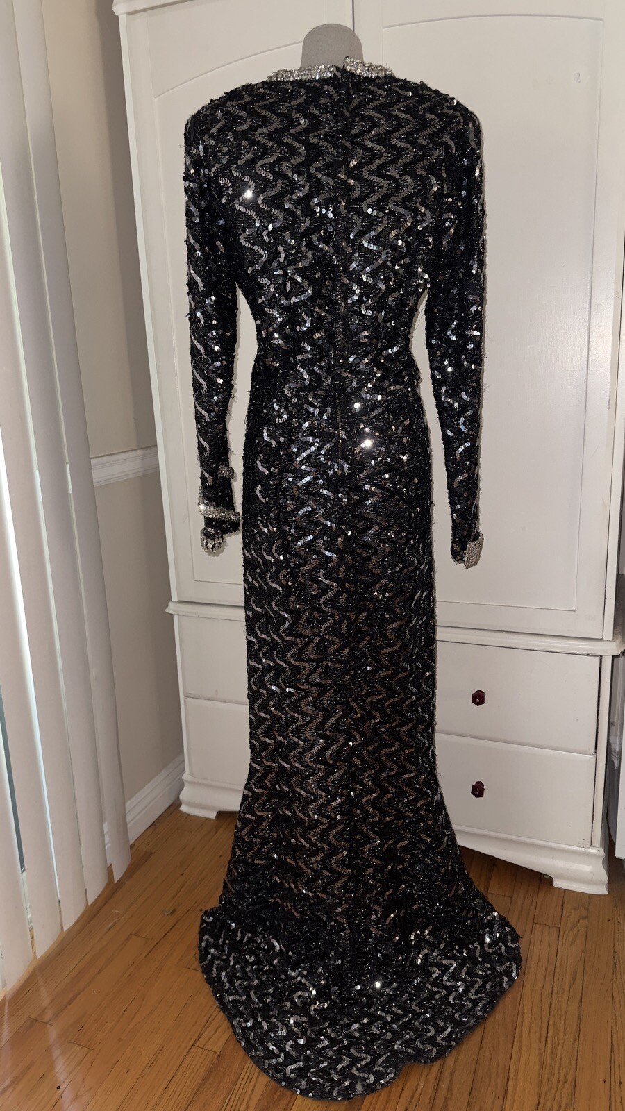 VTG 1970s Marilyn Monroe Inspired Sequins & Rhinestone Stage Costume Gown