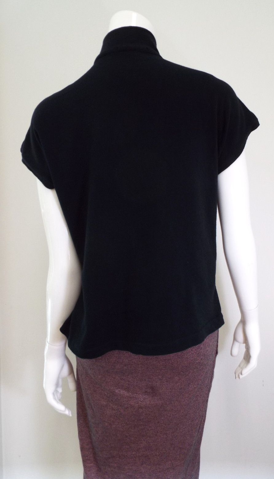 Vintage 1980s Issey Miyake Pink Black Cotton Dress Medium Open Back Brush Label