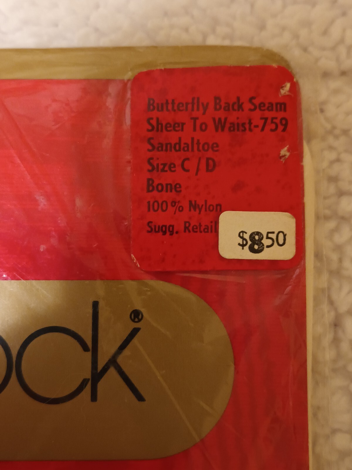 2 Pairs Pantyhose Round The Clock Size C/D Bone Butterfly Back Seam Fashion NOS