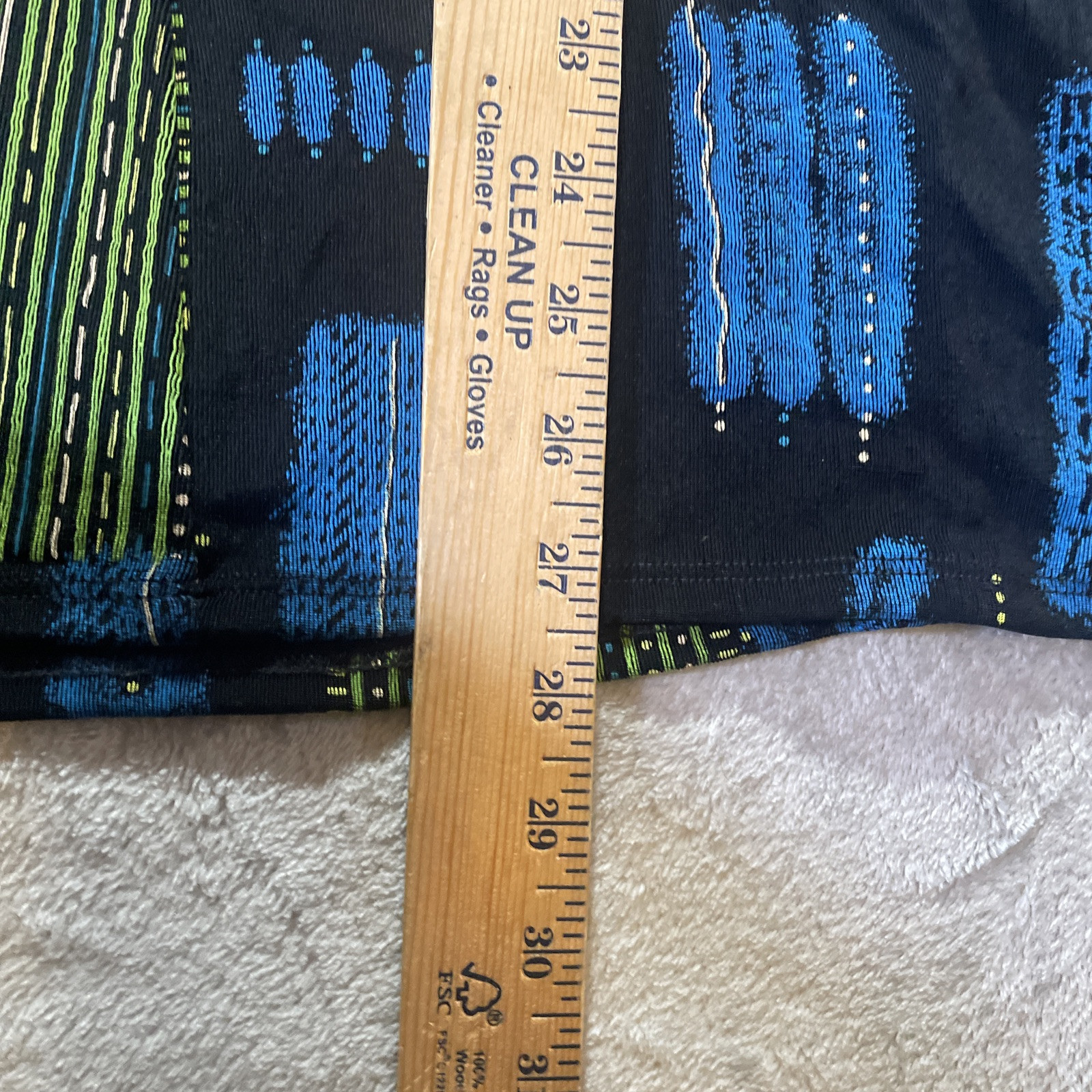 Vtg Renaissance Swing Skirt Woman 2x Abstract Print Elastic Waist Festival Boho