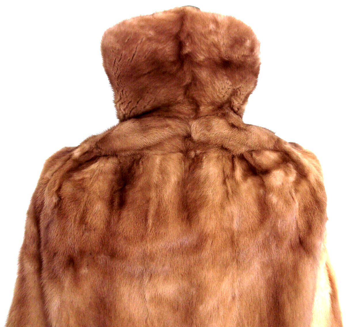 Vtg USA 60s EMBA Pastel BN MINK Emb Satin LD 3/4 Slv Pks Col 2 H&E JACKET/Sz M/L
