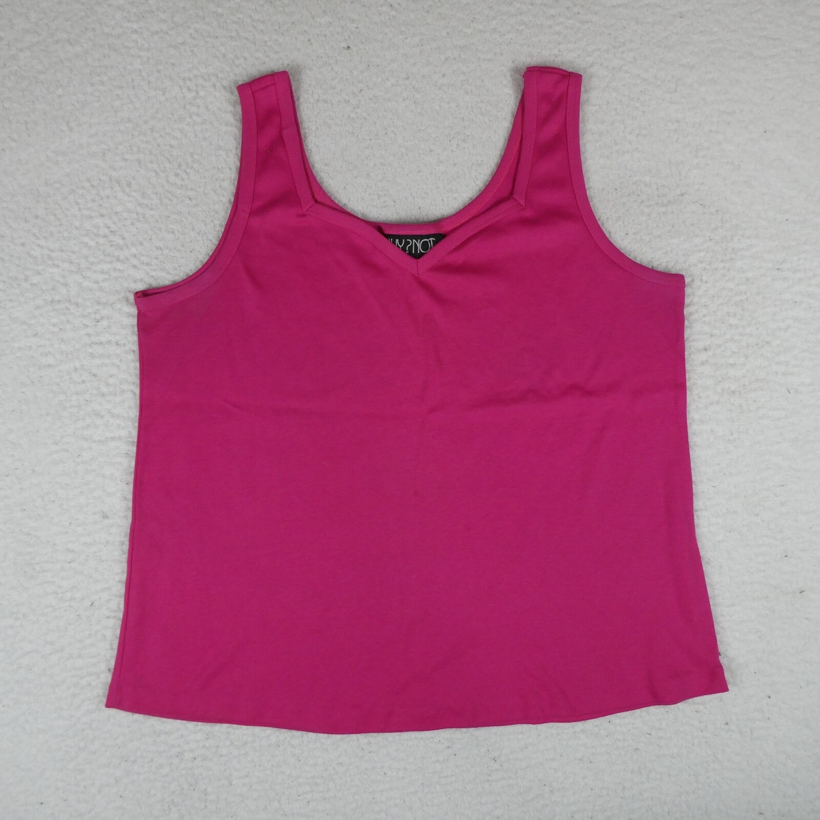 Vintage Why? Not Tank Top Women Size 42/22W Pink Made in USA Poly Cotton Blend