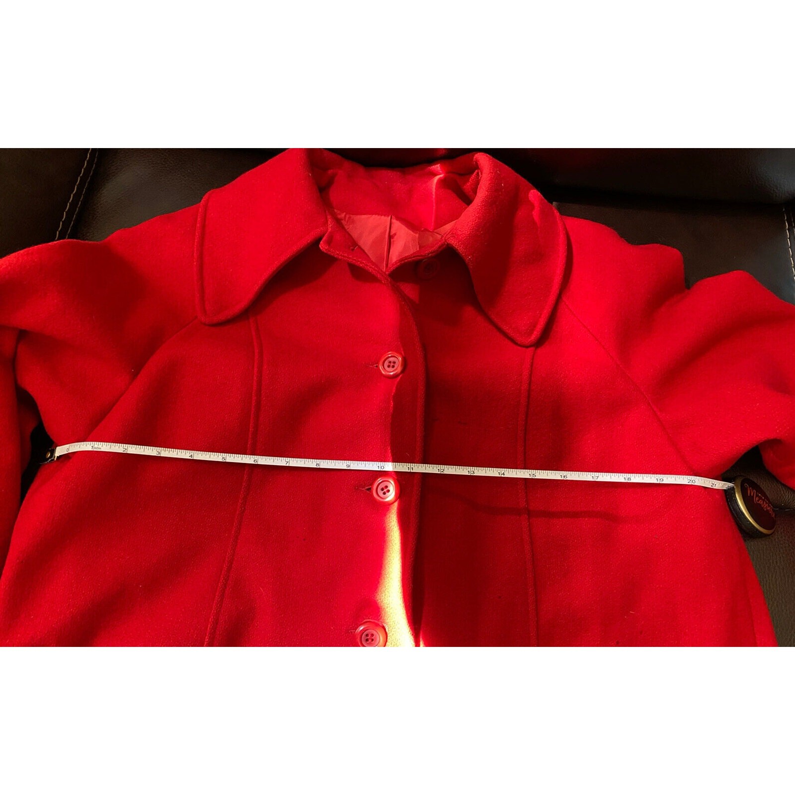 Sears Fashions Designs Red Wool Nylon Winter VTG Ladies Coat Jacket Cabin READ
