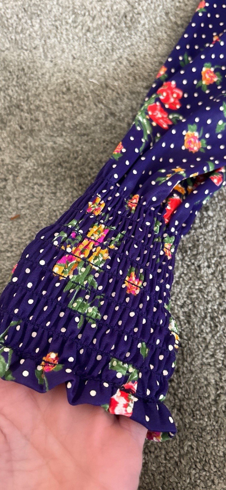 Vintage “Rag Dolls” Matching Set Skater Skirt And Crop Top Polka Dot Floral