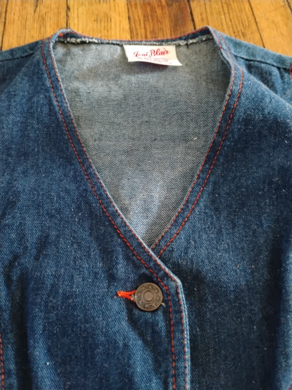 Vintage Super 1970S Joni Blair Of California Dark Denim Vest Set Size 5