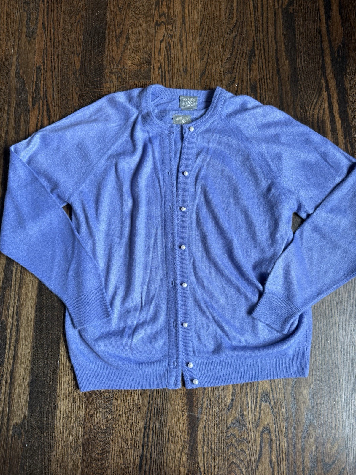 Designer Originals Vintage Sweater Set Periwinkle Made In USA M Acrylic