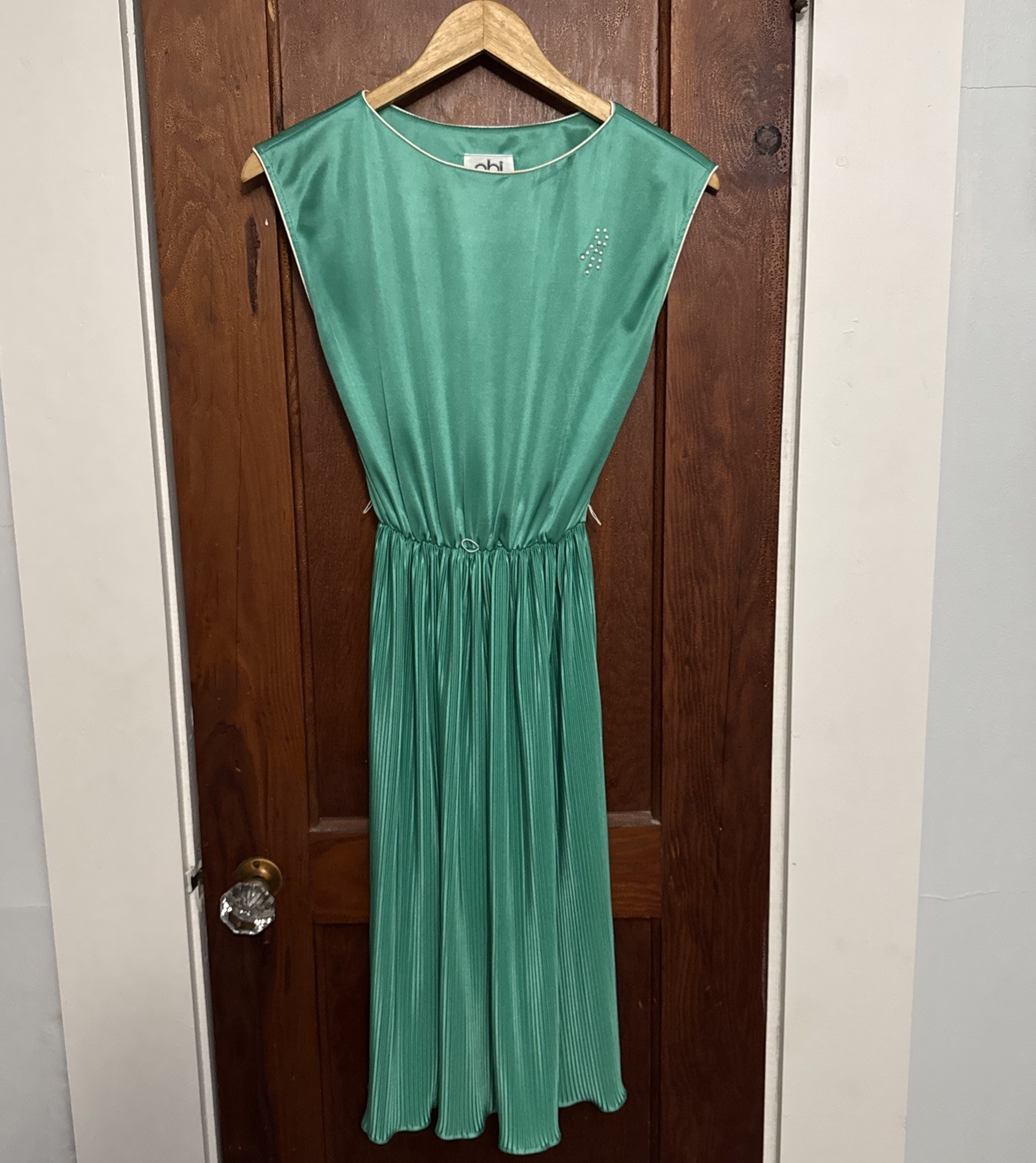 Vintage 70’s 80s pbj Teal Dress Size 3 Pleats Retro Mod #0107