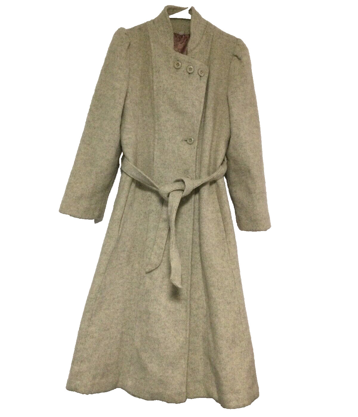 Irving Posluns Belted Maxi Long Wool Coat Lined Size 11/12 Beautiful Condition