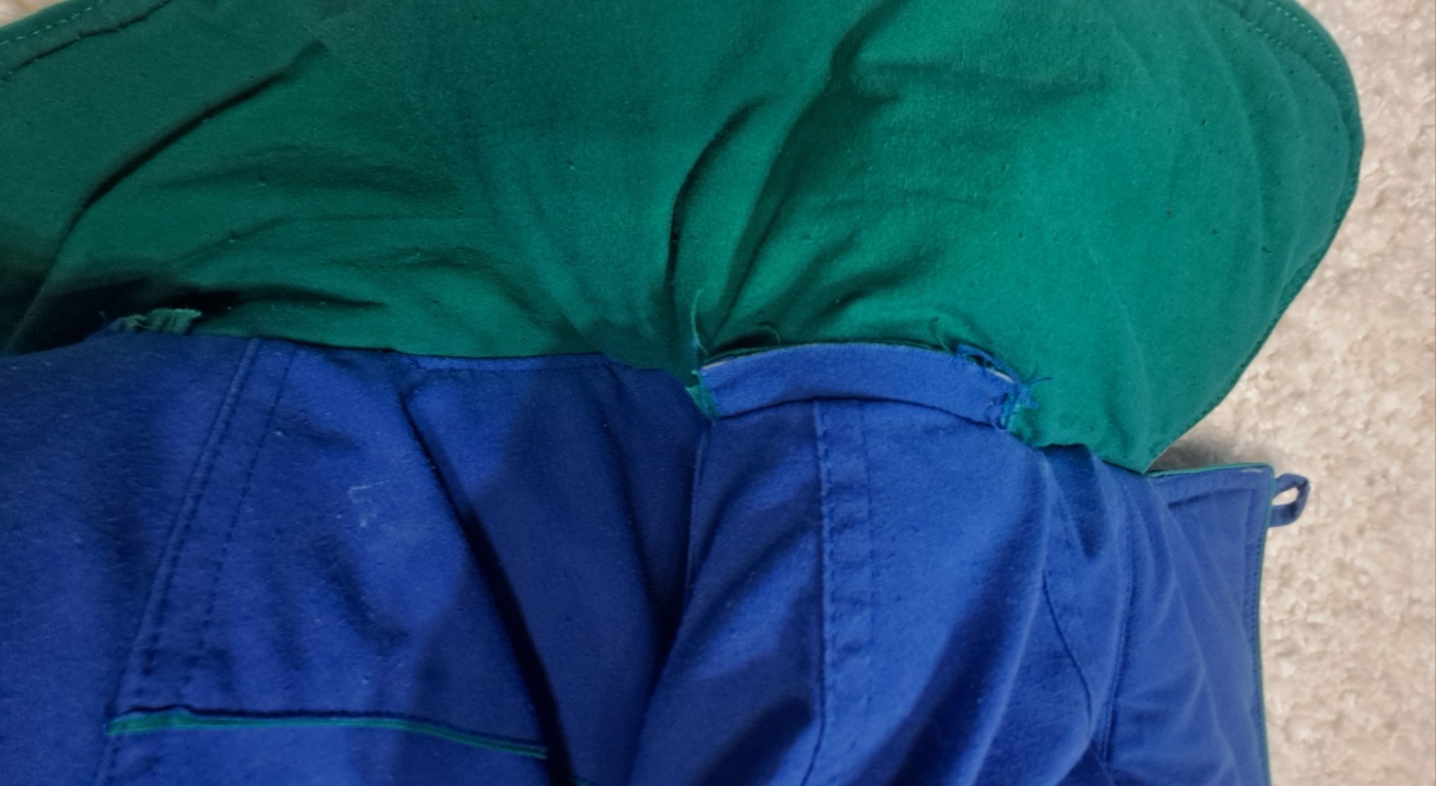 Vintage 80s Andy Johns Retro Blue Green Long Jacket Coat Duster Women’s Large L