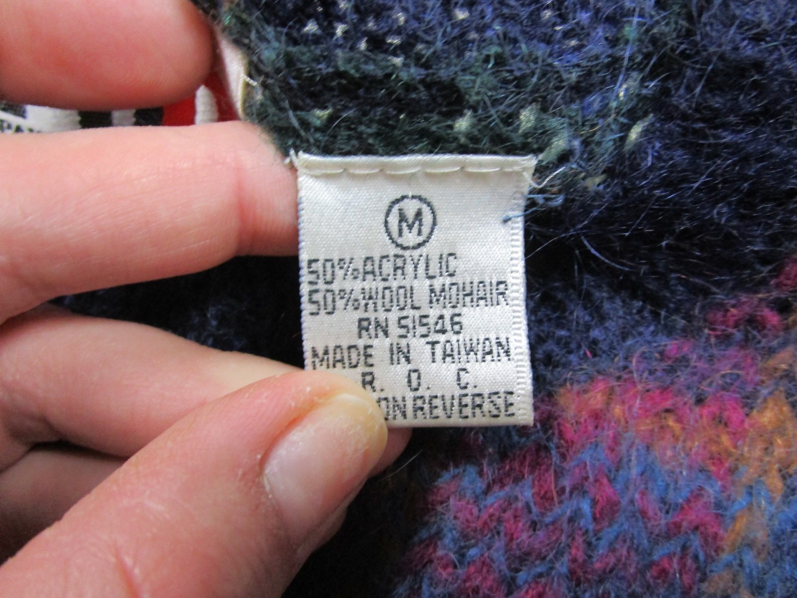 Vintage 80s Paul Harris Mohair Blend Sweater Womens (M) Shoulder Pads Plaid