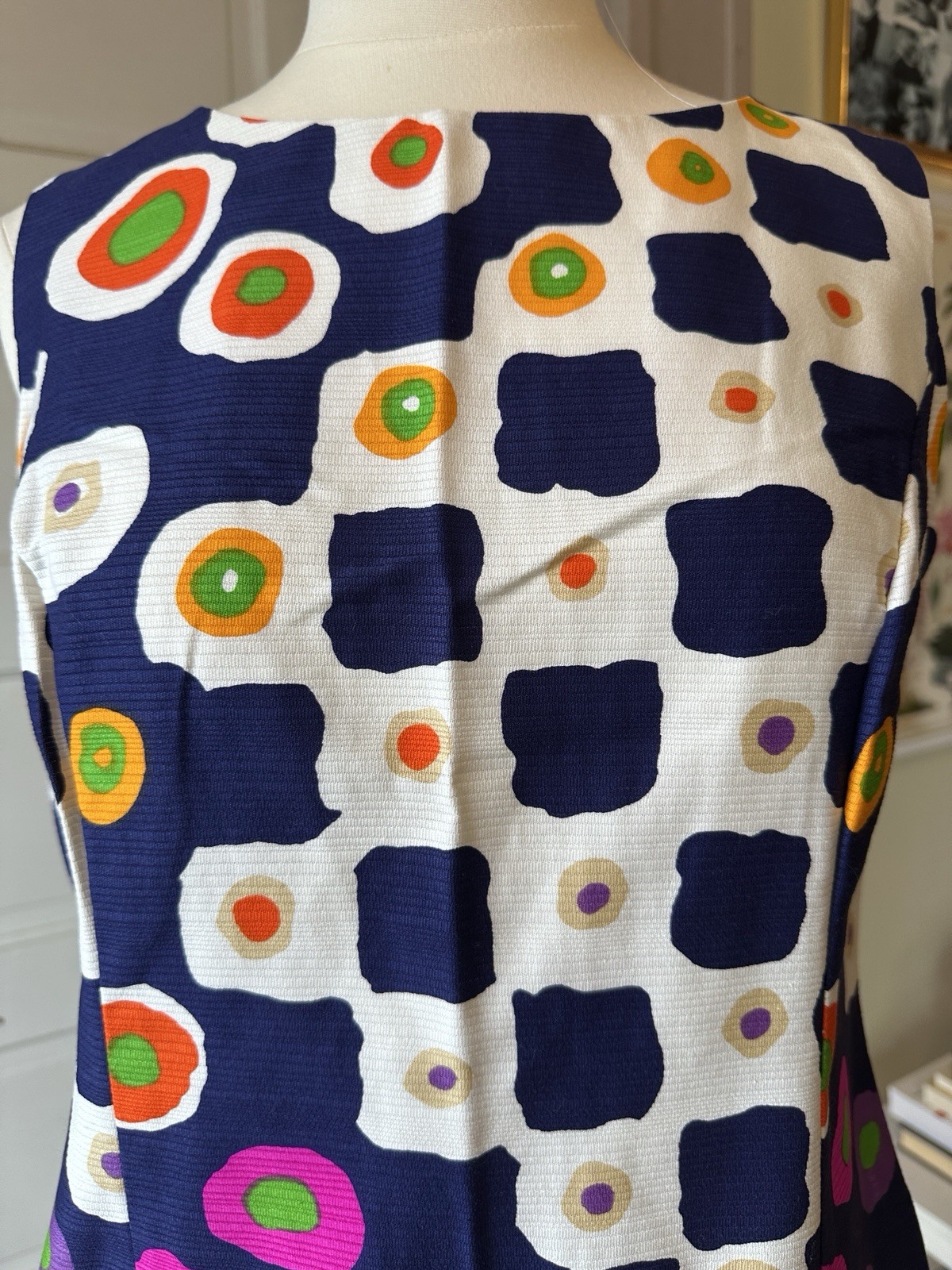 Vintage 60s Alex Coleman Abstract Mod Floral Print Dress EUC!